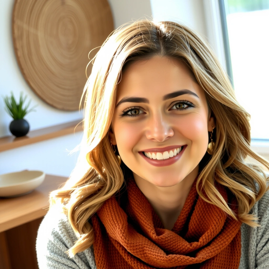 Portretul unui specialist în wellness, cu o aură calmă și inspiratoare